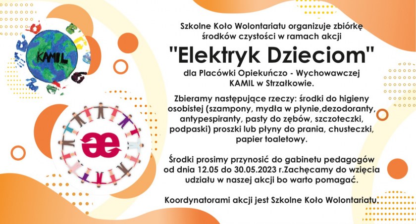 Na zdjęciu plakat promujący akcję fot. Facebook/ZSE-E w Radomsku
