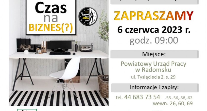 Na zdjęciu plakat promujący spotkanie, fot. Facebook/PUP Radomsko