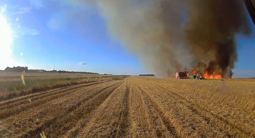 Na zdjęciu pożar żniwa fot. KP PSP Radomsko