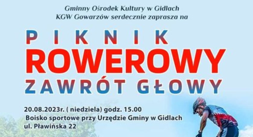 Plakat Pikniku Rowerowego w Gidlach, fot. GOK Gidle