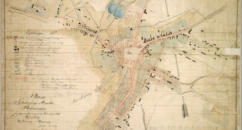 Na zdjęciu mapa - Plan Radomska z 1818 r, Archiwum Państwowe w Łodzi