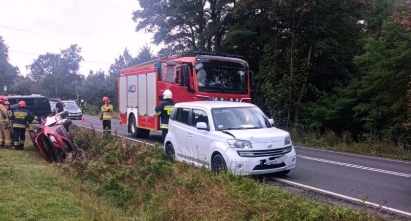 Na zdjęciu kolizja na DK91