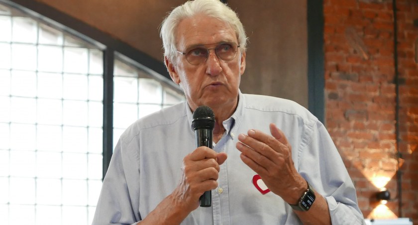 Na zdjęciu Bogusław Wołoszański na spotkaniu z radomszczanami, 13 września 
