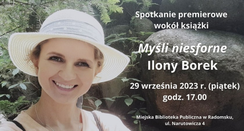 Na zdjęciu plakat promujący spotkanie z Iloną Borek, fot. Facebook/Miejska Biblioteka Publiczna
