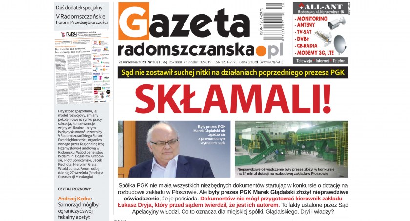 Na zdjęciu okładka najnowszego numeru Gazety z 14 września 2023