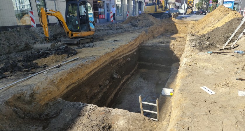 Na zdjęciu prace archeologiczne na ulicy Reymonta