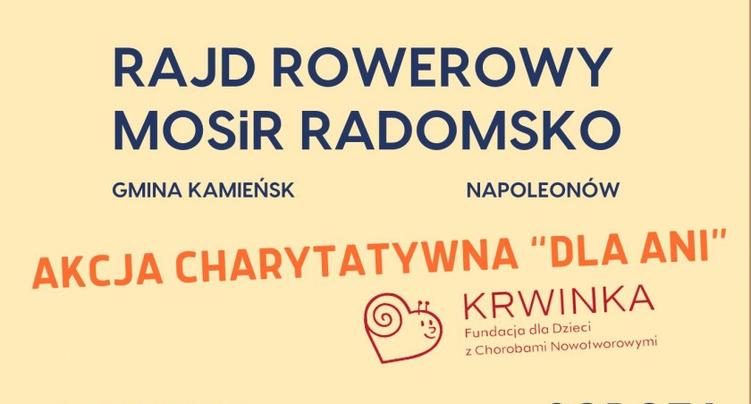 Na zdjęciu plakat rajdu rowerowego, fot. MOSiR Radomsko