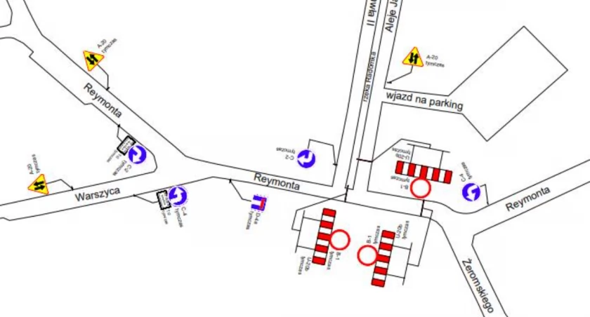 Na zdjęciu mapka zmiany ruchu, fot. Urząd Miasta Radomska