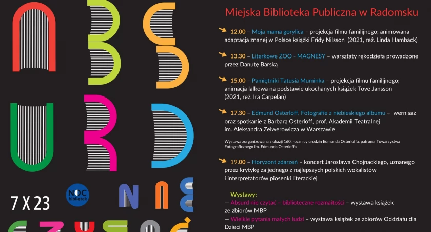 Na zdjęciu plakat Nocy Bibliotek, fot. MBP w Radomsku