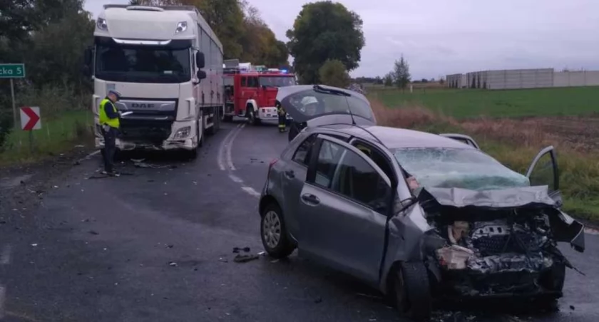 Na zdjęciu miejsce tragicznego wypadku, fot. KPP Pajęczno