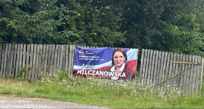 Na zdjęciu baner Anny Milczanowskiej (PiS)