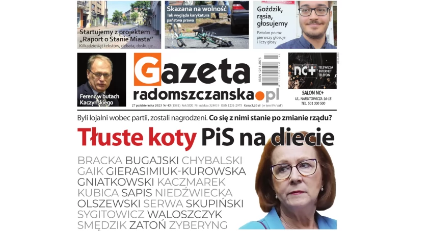 Na zdjęciu okładka najnowszego numeru Gazety Radomszczańskiej z 26 października 2023