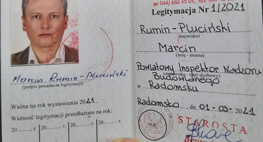 Na zdjęciu nieważna legitymacja Marcina Rumin-Plucińskiego