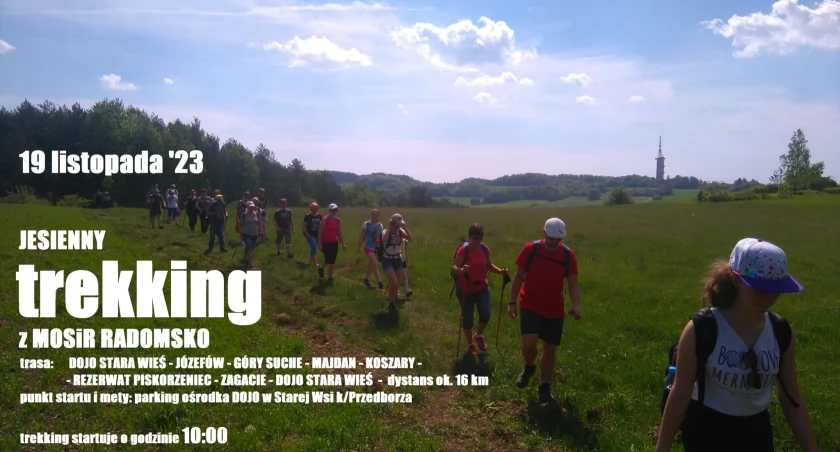 Na zdjęciu informacja organizatora trekkingu, fot. MOSiR Radomsko