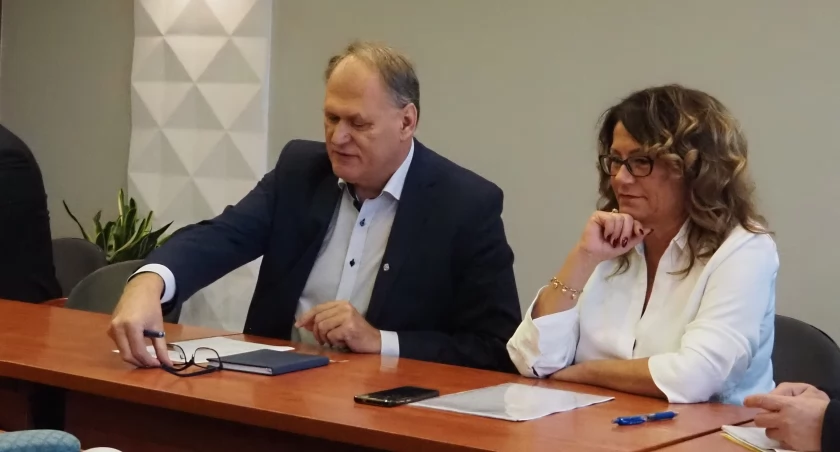 Na zdjęciu Jarosław Ferenc i Mariola Wypych podczas posiedzenia Rady Gospodarczej