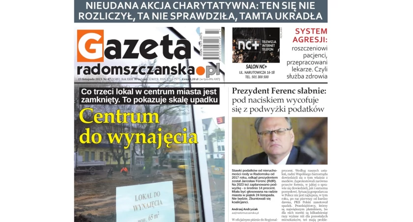 Na zdjęciu okładka najnowszego numeru Gazety Radomszczańskiej z 23 listopada 2023