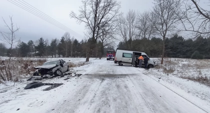 Na zdjęciu miejsce wypadku, fot. KP PSP Radomsko