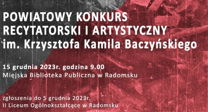 Na zdjęciu plakat konkursu fot. II LO w Radomsku