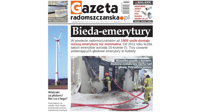 Na zdjęciu okładka najnowszego numeru Gazety Radomszczańskiej z 14 grudnia 023