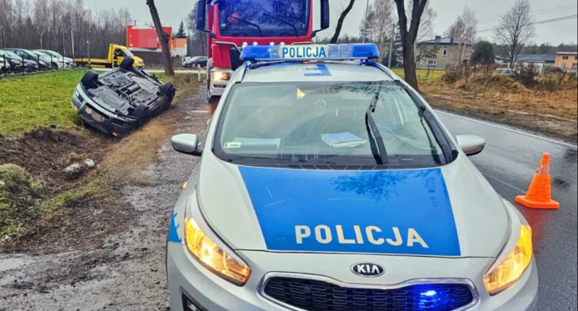 Na zdjęciu miejsce wypadku, fot. KPP Radomsko