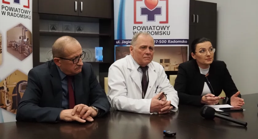 Na zdjęciu konferencja prasowa w Szpitalu Powiatowym w Radomsku