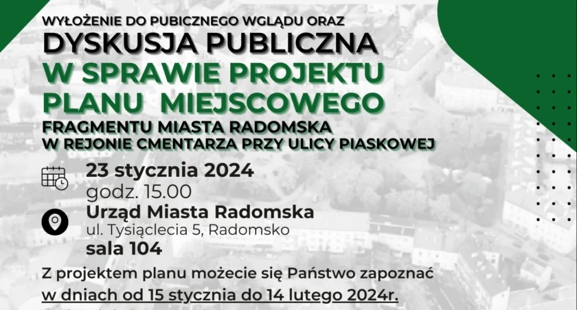 Na zdjęciu ogłoszenie o dyskusji publicznej, fot. UM Radomsko