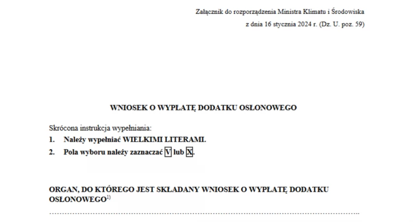 Na zdjęciu wniosek o dodatek osłonowy, fot. 