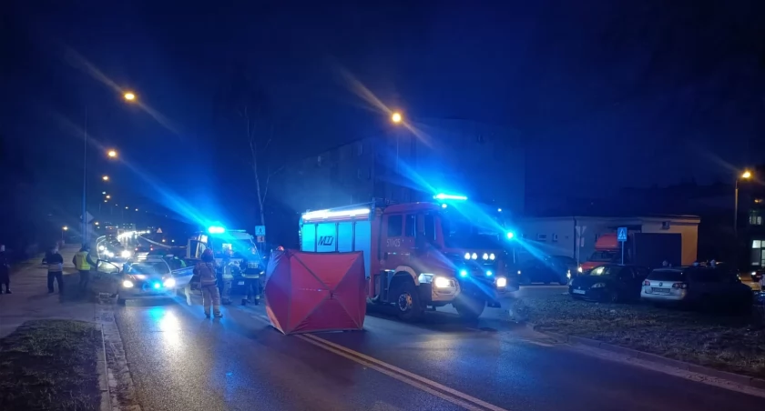 Na zdjęciu miejsce śmiertelnego wypadku, fot. KP PSP Radomsko
