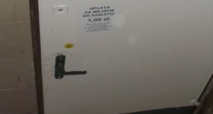 Na zdjęciu drzwi wejściowe do szaletu miejskiego przy ulicy Reymonta, fot. Czytelnik
