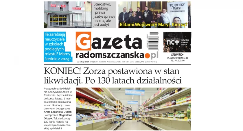 Na zdjęciu okładka najnowszego numeru Gazety Radomszczańskiej z 22 lutego 2024