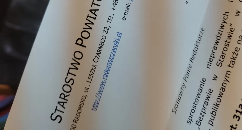 Na zdjęciu sprostowanie przysłane przez rzeczniczkę