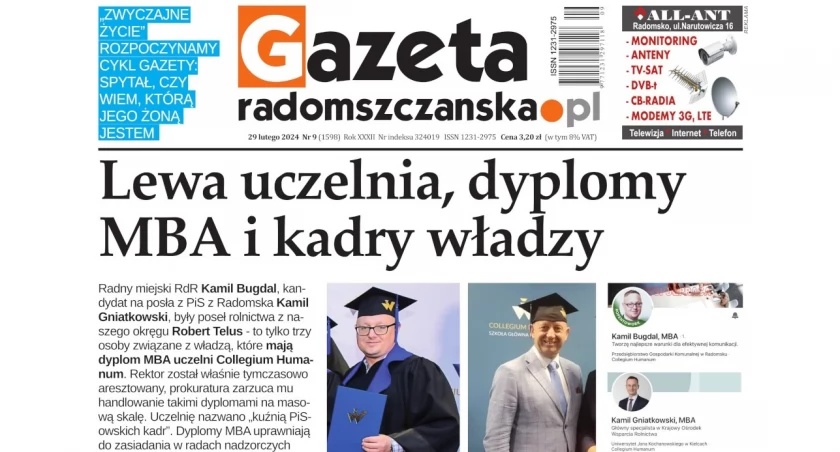Na zdjęciu okładka najnowszego numeru Gazety Radomszczańskiej z 29 lutego 2024