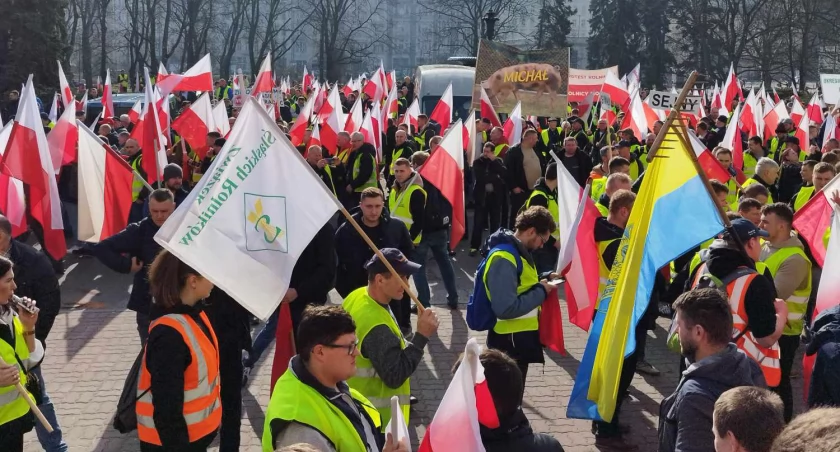 Na zdjęciu strajk rolników w Warszawie 27 lutego