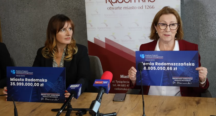 Na zdjęciu konferencja prasowa o rządowym dofinansowaniu dla Radomska, fot. radomsko.pl