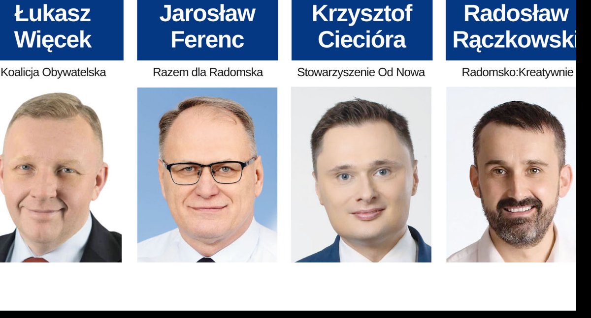 Na zdjęciu kandydaci na prezydenta Radomska
