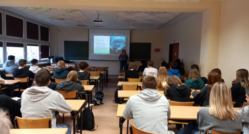 Na zdjęciu wykład, fot. I LO w Radomsku