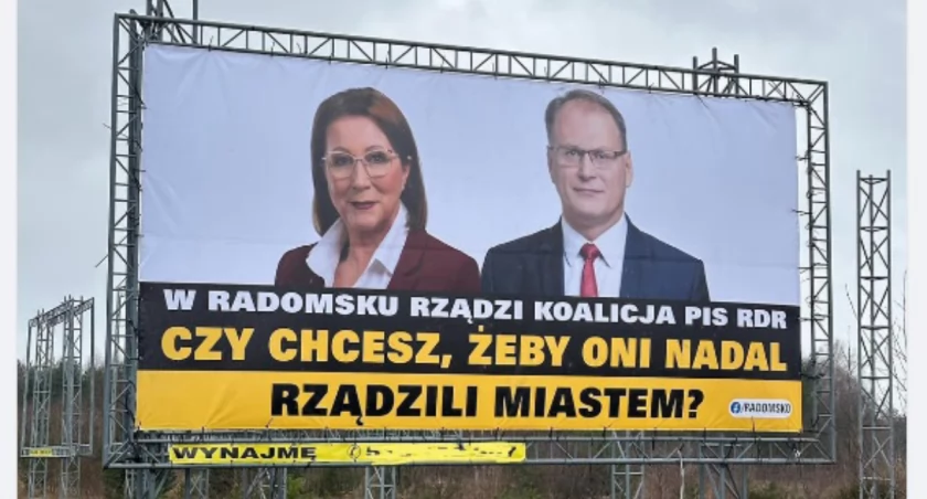 Na zdjęciu billboard, co do którego zastrzeżenia ma sztab RdR-u
