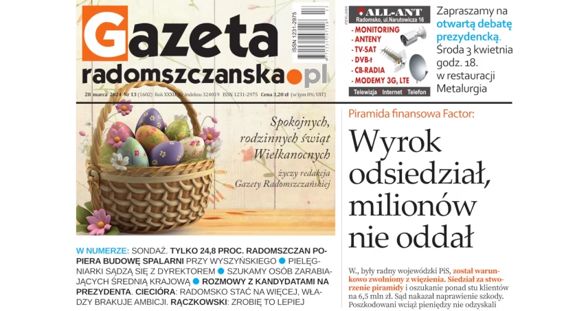 Na zdjęciu okładka najnowszego numeru Gazety Radomszczańskiej z 28 marca 2024