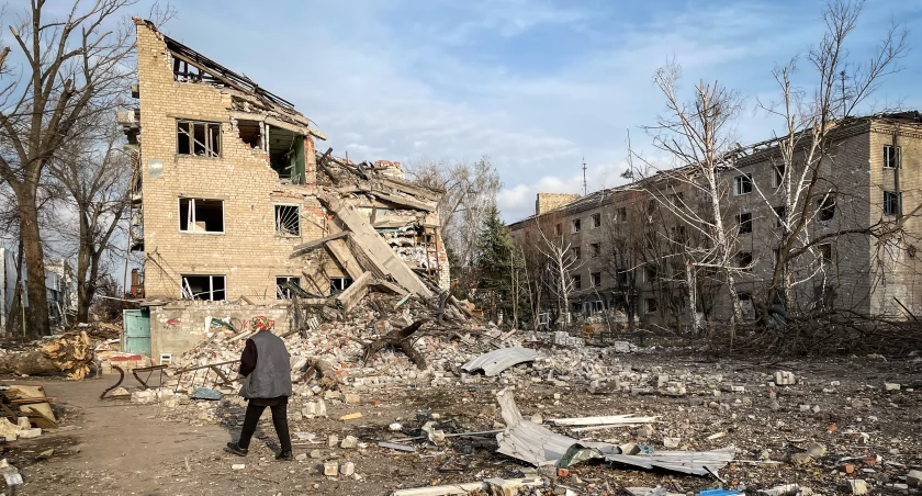 Na zdjęciu: Zniszczenia wojenne w Ukrainie, fot. Piotr Kaszuwara