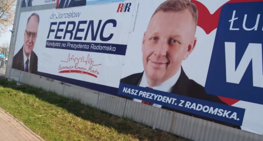 Na zdjęciu billboardy wyborcze Jarosława Ferenca i Łukasza Więcka
