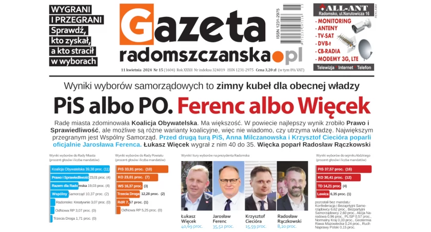 Na zdjęciu okładka najnowszego numeru Gazety Radomszczańskiej z 11 kwietnia 2024