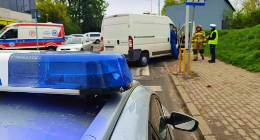 Na zdjęciu wypadek na ulicy Armii Krajowej, fot. KPP Radomsko