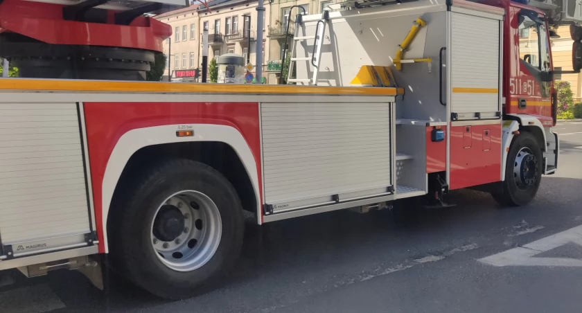 Na zdjęciu wóz straży pożarnej