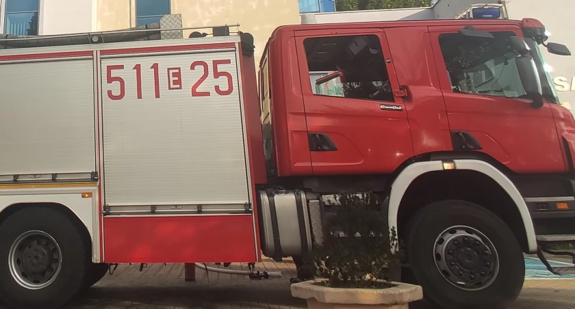 Na zdjęciu wóz straży pożarnej