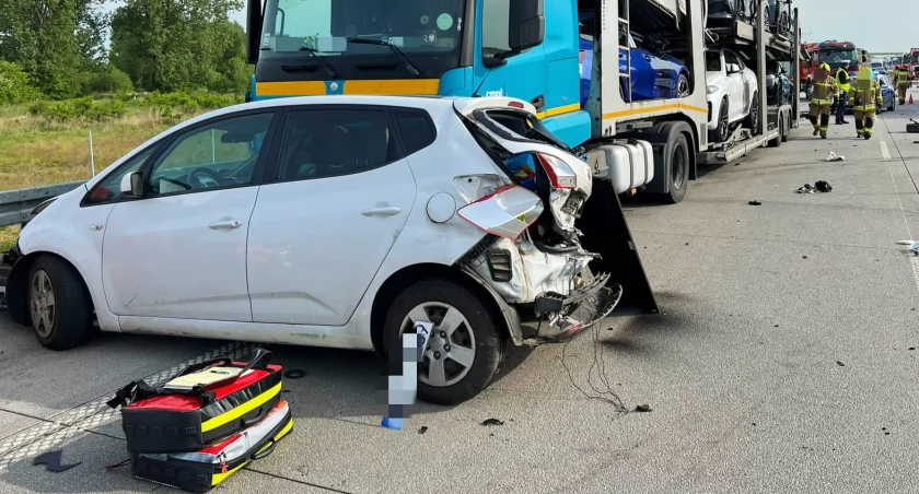 Na zdjęciu miejsce zderzenia, fot. KPP Radomsko 