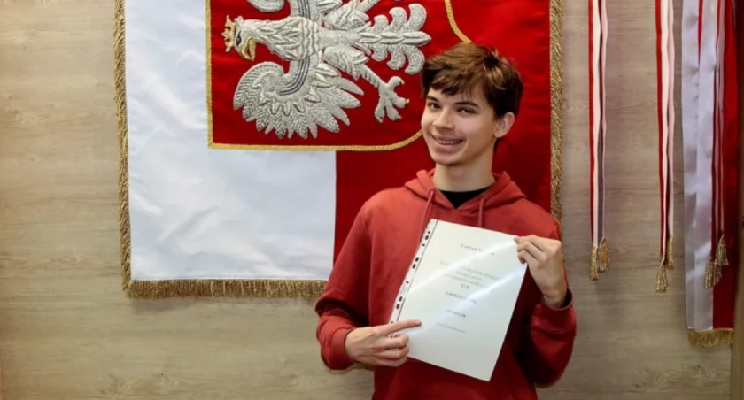Na zdjęciu Kacper Guziak, fot. Facebook/II LO w Radomsku