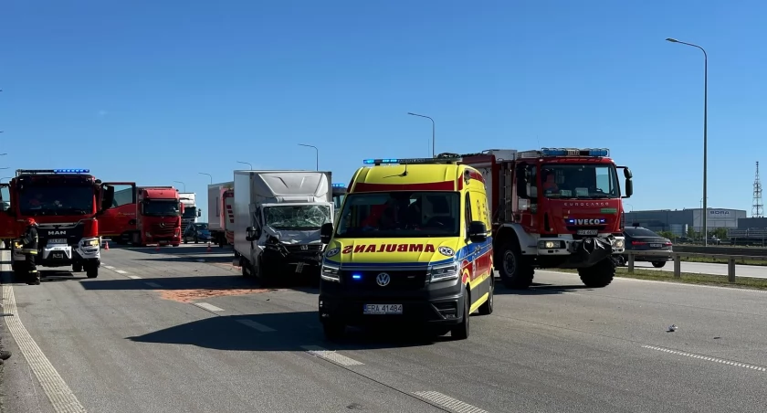 Na zdjęciu miejsce wypadku, fot. KP PSP Radomsko