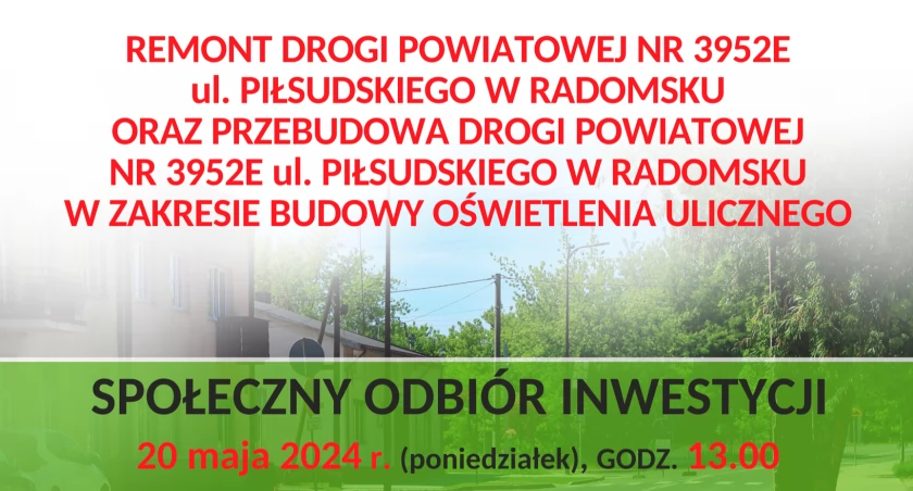 Na zdjęciu plakat społecznego obdioru powiatowej inwestycji