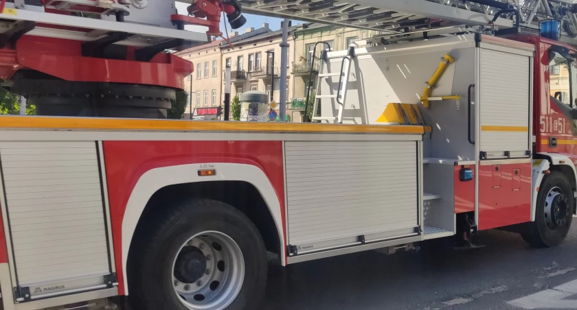 Na zdjęciu wóz straży pożarnej