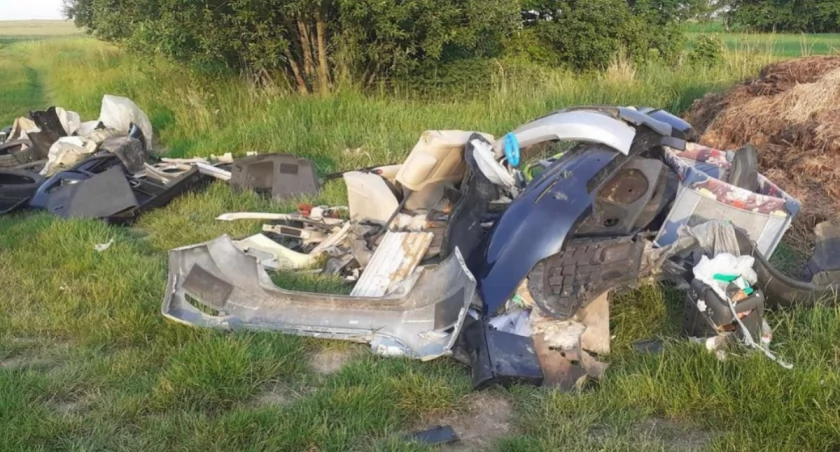 Na zdjęciu śmieci, które ktoś podrzucił do lasu, fot. Facebook/Spotted Radomsko